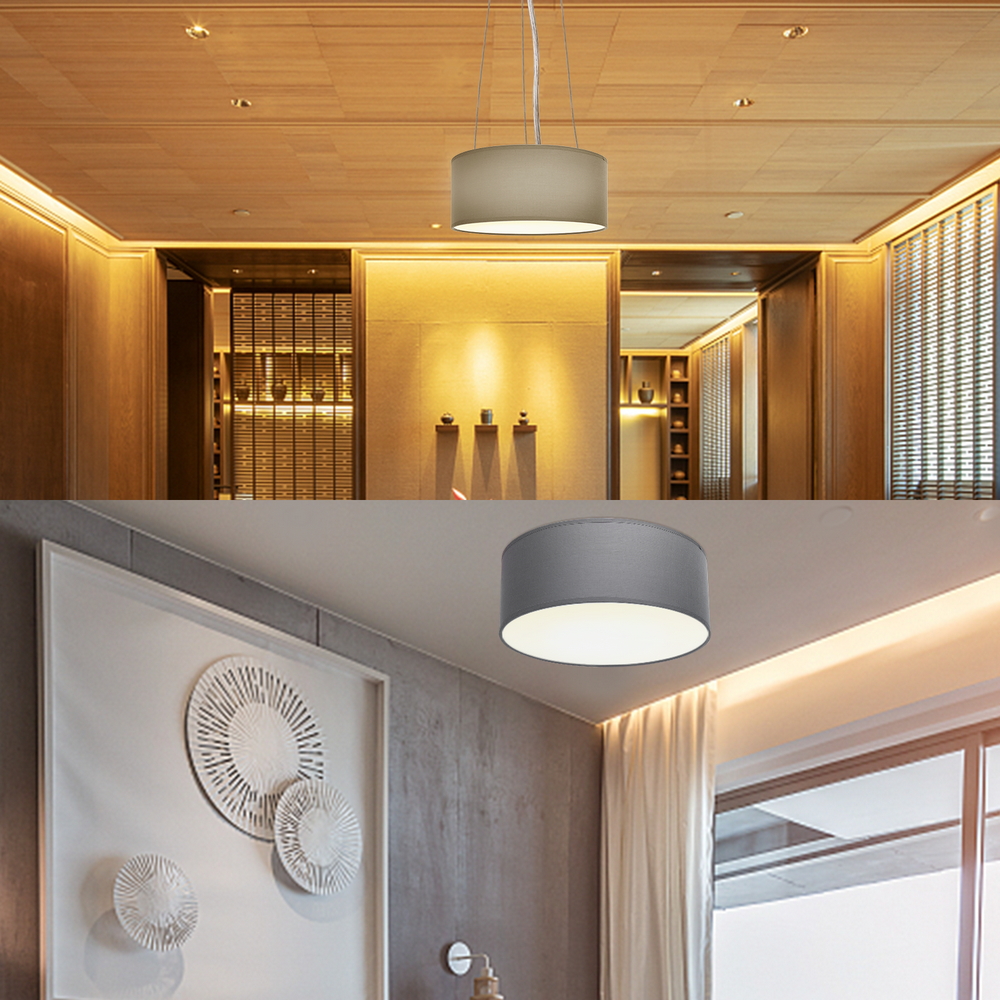 Lampadario da soffitto Tissue Grigio 1 x E27 Aigostar - Foto 4
