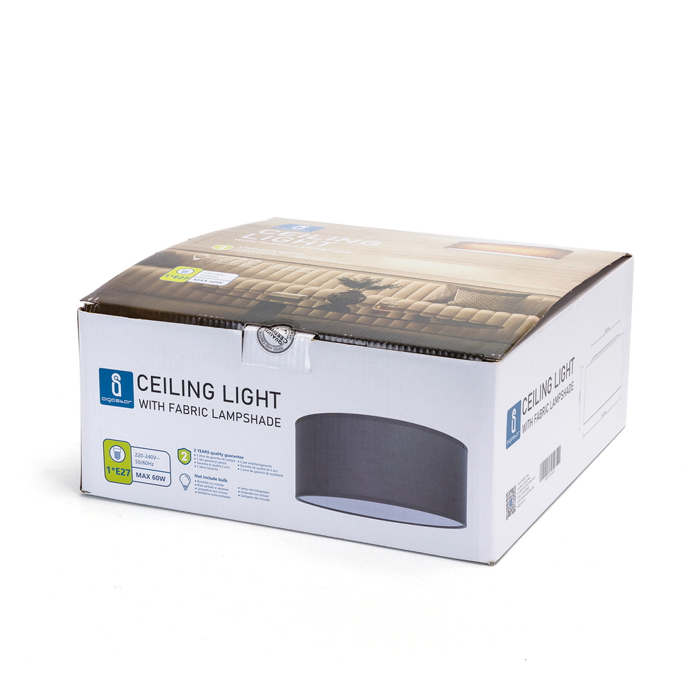 Lampadario da soffitto Tissue Grigio 1 x E27 Aigostar - Foto 6