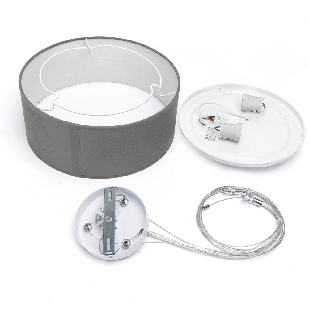 Lampadario da soffitto Tissue Grigio 2 x E27 Aigostar - Foto 1