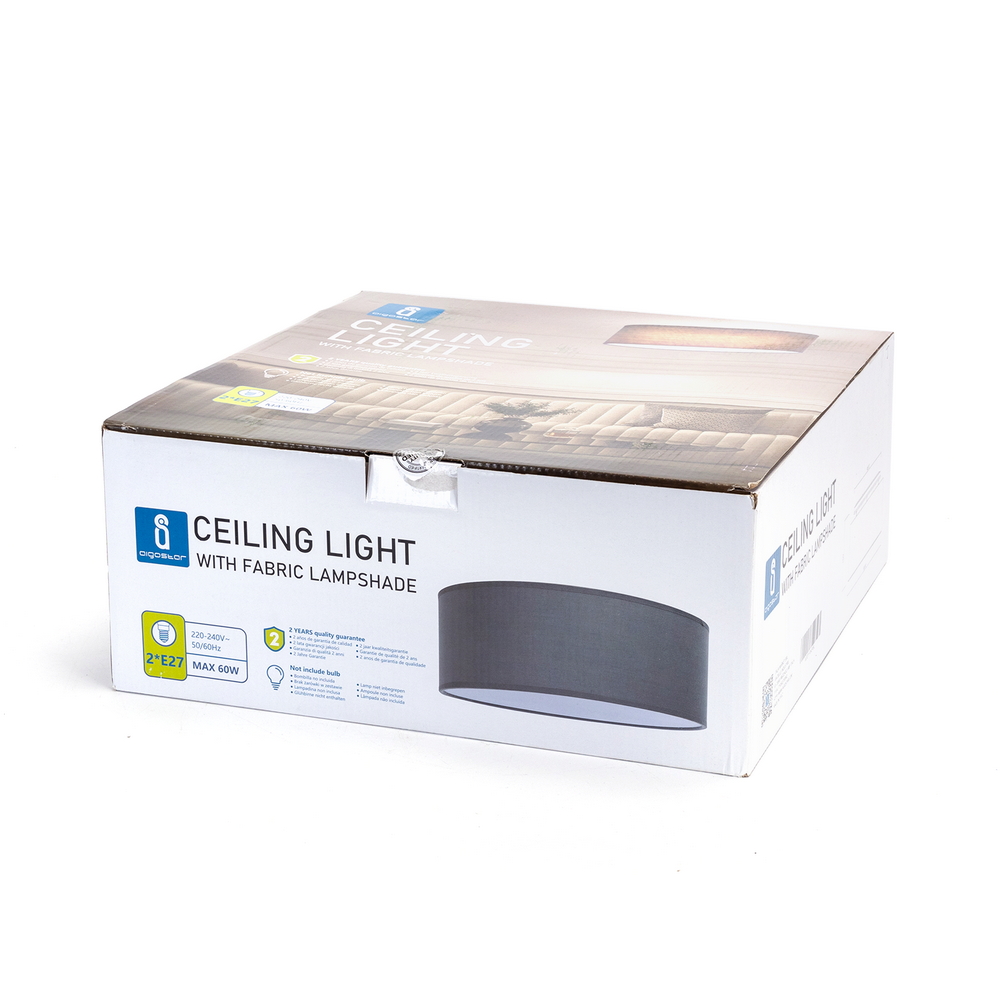 Lampadario da soffitto Tissue Grigio 2 x E27 Aigostar - Foto 6