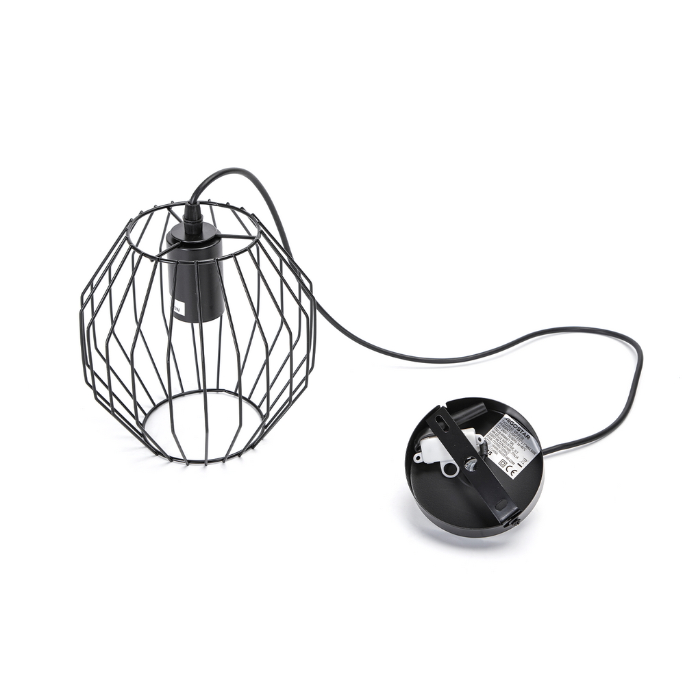 Lampadario da soffitto Trio Nero opaco 3 x E27 Aigostar - Foto 1