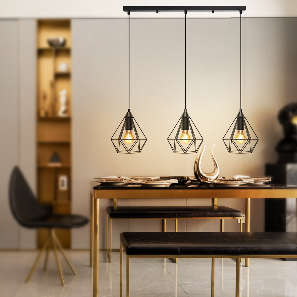 Lampadario da soffitto Triple Nero opaco 3 x E27 Aigostar - Foto 4