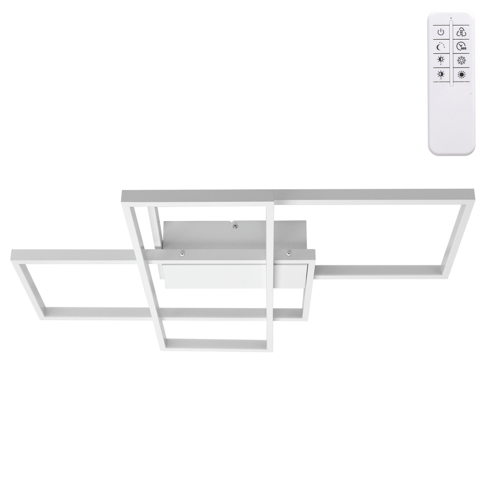 Foto principale Lampadario Led da soffitto geometrico Bianco 38W CCT temperatura colore regolabile con telecomando Aigostar