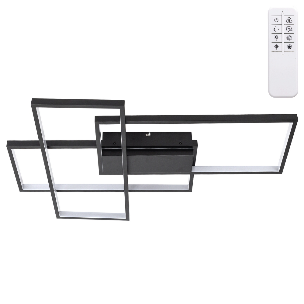 Foto principale Lampadario Led da soffitto geometrico Nero 38W CCT temperatura colore regolabile con telecomando Aigostar