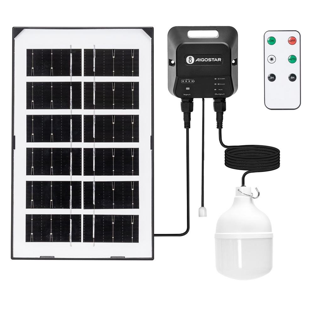 Foto principale Lampadina Led T100 35W con pannello solare IP65 Bianco freddo 6500K Aigostar