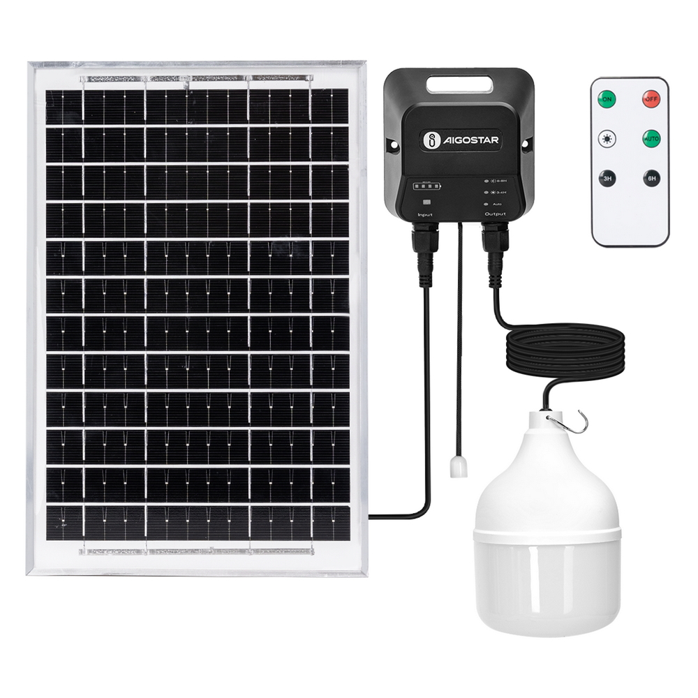 Foto principale Lampadina Led T100 70W con pannello solare IP65 Bianco freddo 6500K Aigostar