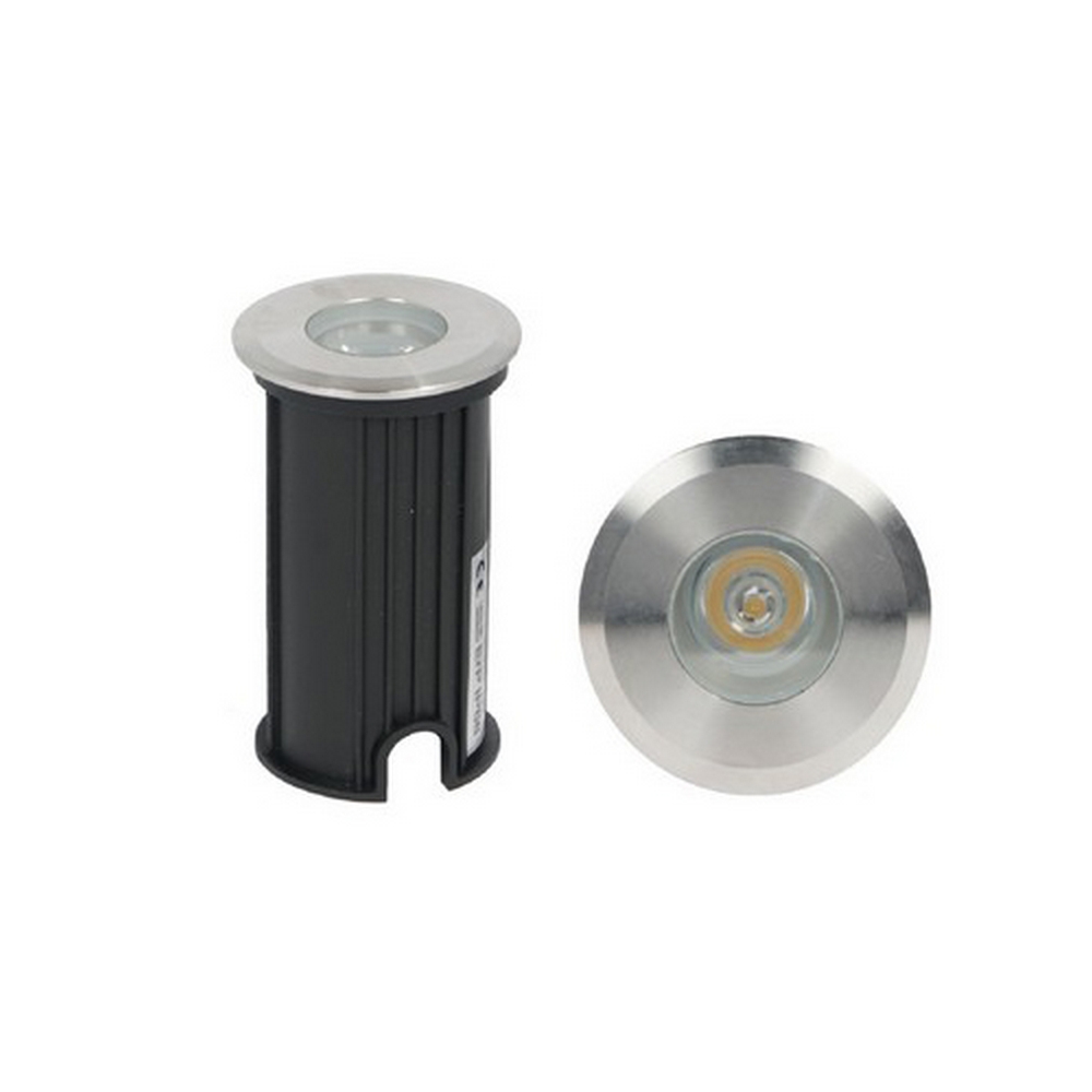 Segnapasso carrabile Led 3W da incasso Rotondo Argento satinato IP68 Bianco freddo 6500K Wisdom - Foto 1