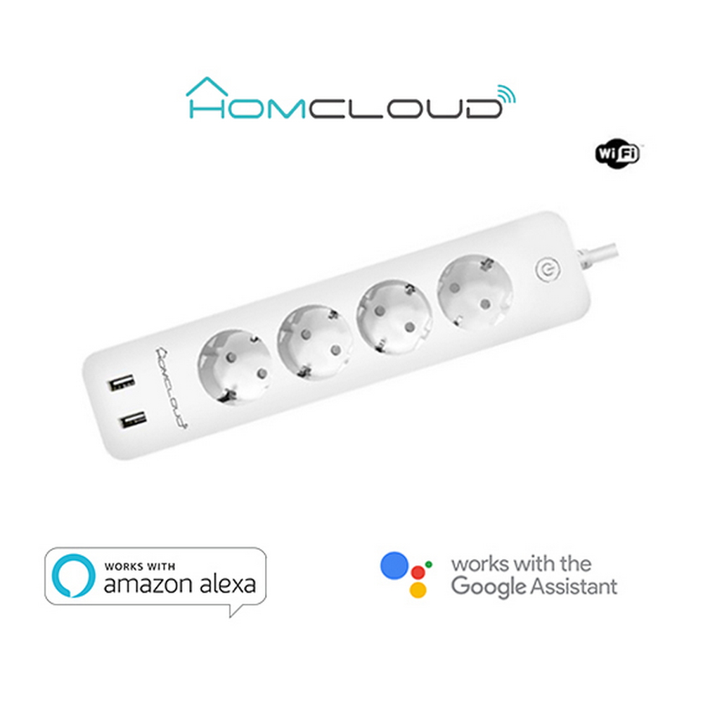 Homcloud EPS16A4 Ciabatta multipresa Smart 4 posti con cavo da 1,8m – 4 Prese Schuko + 2 USB WiFi - Foto 1