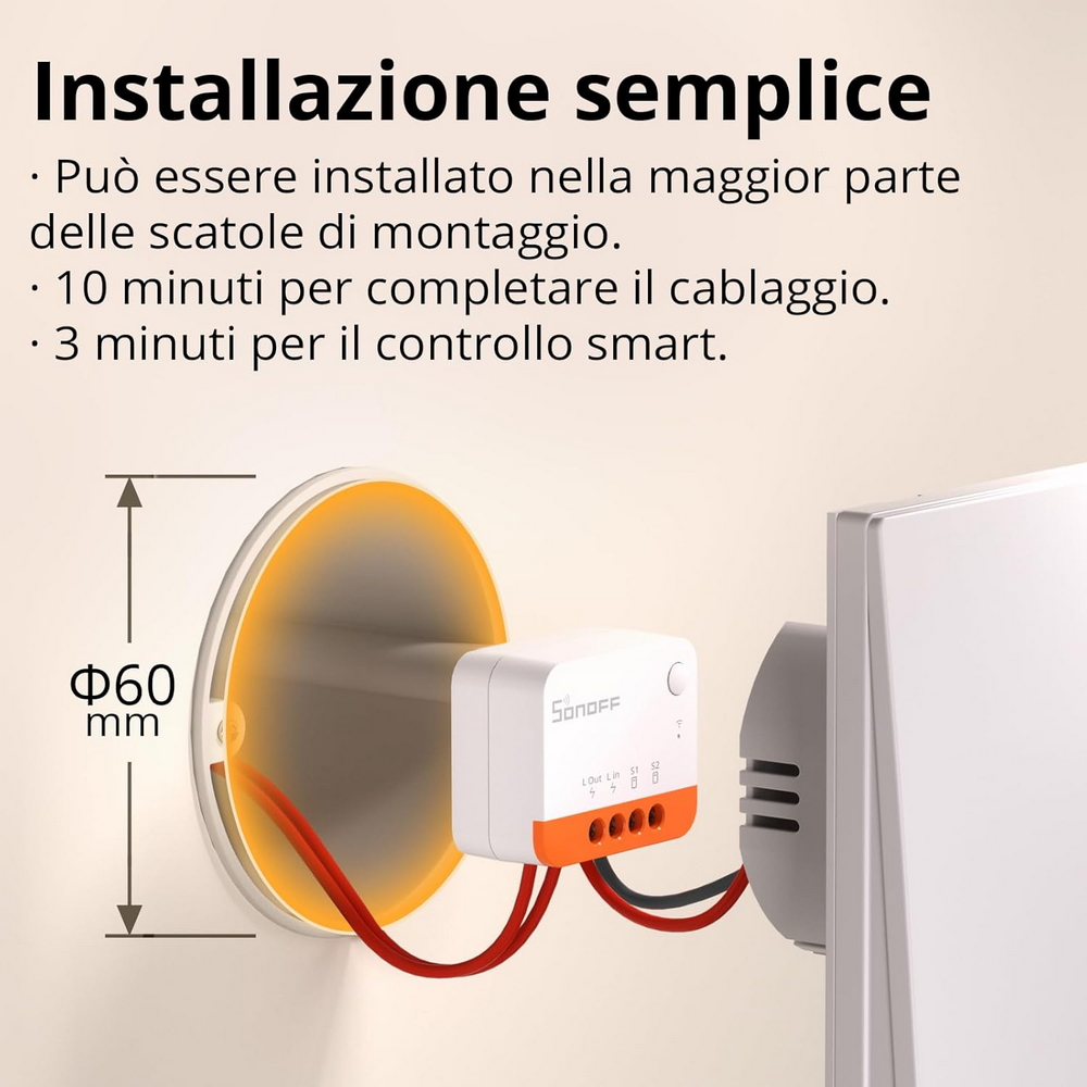 Interruttore Smart SONOFF ZB MINI L2 Extreme senza neutro ZigBee - Foto 1