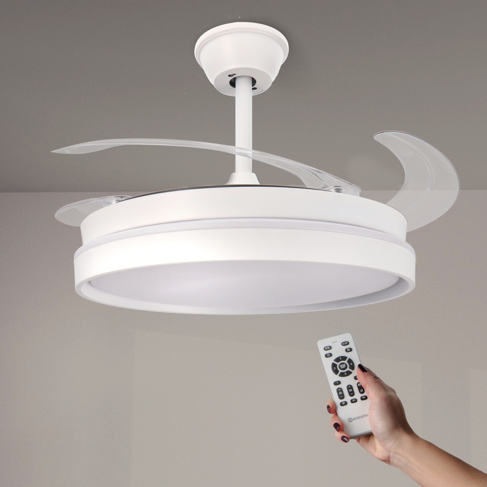 Foto principale Lampadario Ventilatore da soffitto White Afar 40W illuminazione Led CCT regolabile con telecomando M LEDME