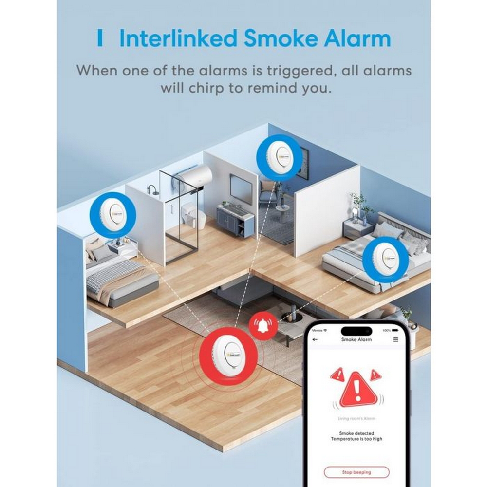 Meross GS559AH Sensore rilevatore di fumo Smart RF - Foto 4