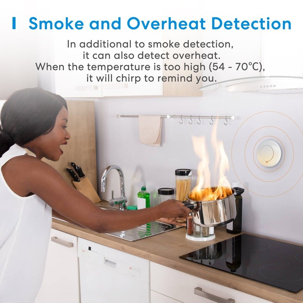 Meross GS559AHHK Sensore rilevatore di fumo Smart RF + Hub Smart Stazione base WiFi Homekit - Foto 2