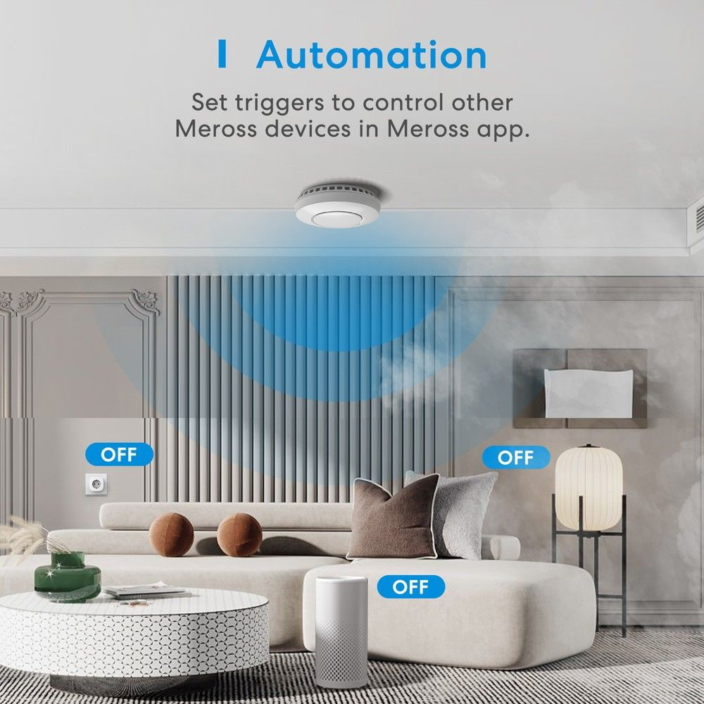 Meross GS559AHHK Sensore rilevatore di fumo Smart RF + Hub Smart Stazione base WiFi Homekit - Foto 4