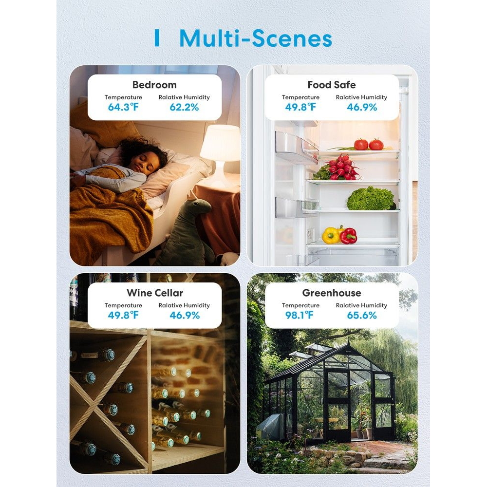 Meross MS100FHHK Sensore temperatura e umidità Smart RF + Hub Smart Stazione base WiFi Homekit - Foto 4