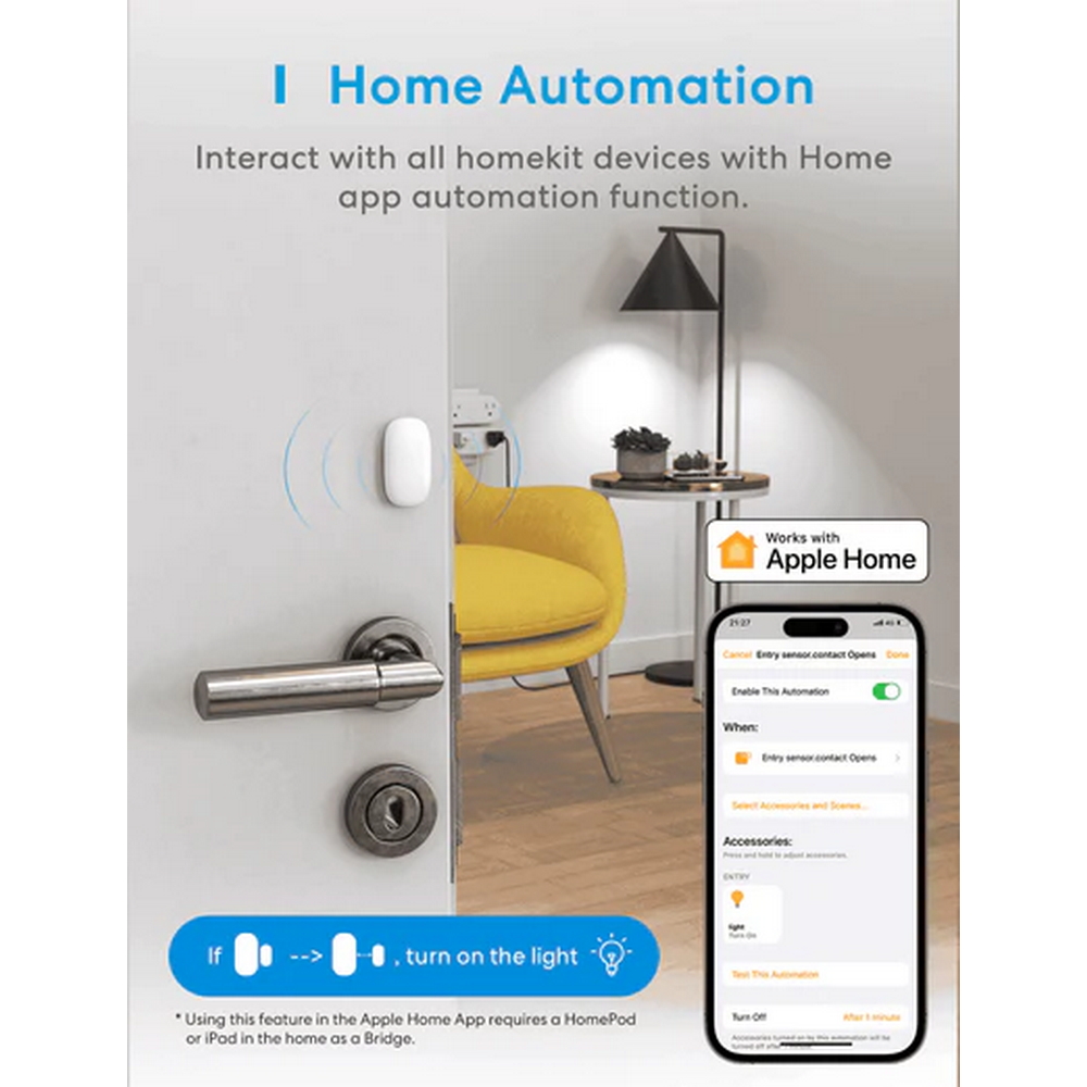 Meross MS200H Sensore perimetrale per porte e finestre Smart RF - Foto 3