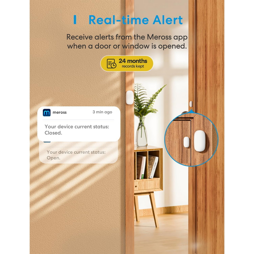 Meross MS200H Sensore perimetrale per porte e finestre Smart RF - Foto 5