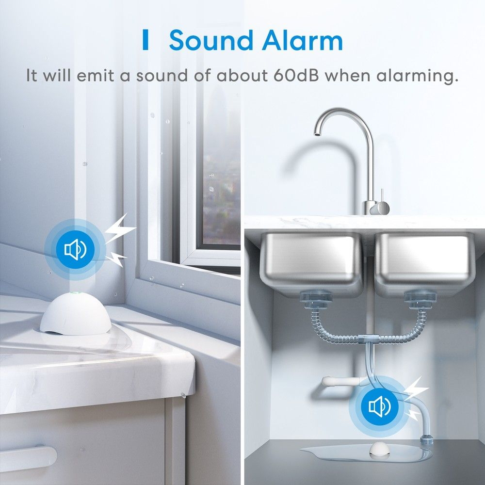 Meross MS400HHK Sensore di allagamento Smart RF + Hub Smart Stazione base WiFi Homekit - Foto 3