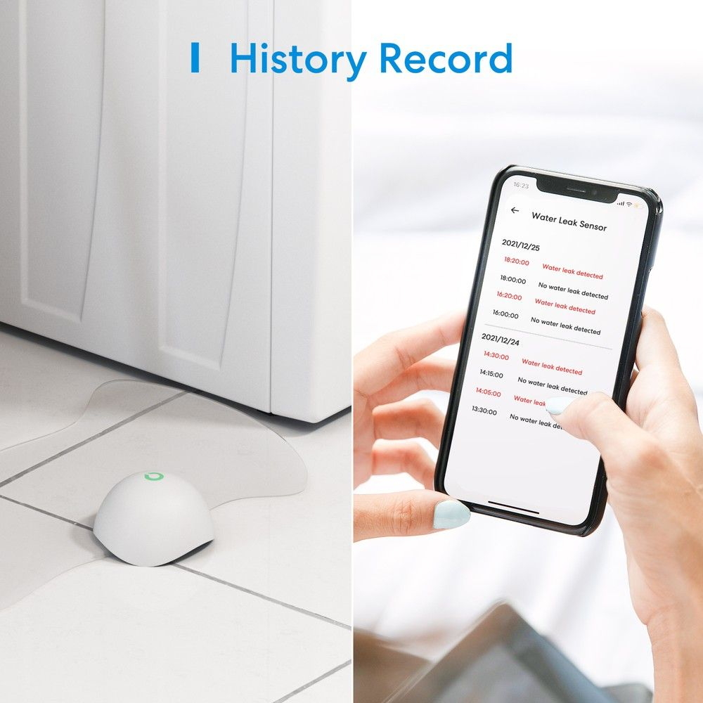 Meross MS400HHK Sensore di allagamento Smart RF + Hub Smart Stazione base WiFi Homekit - Foto 5
