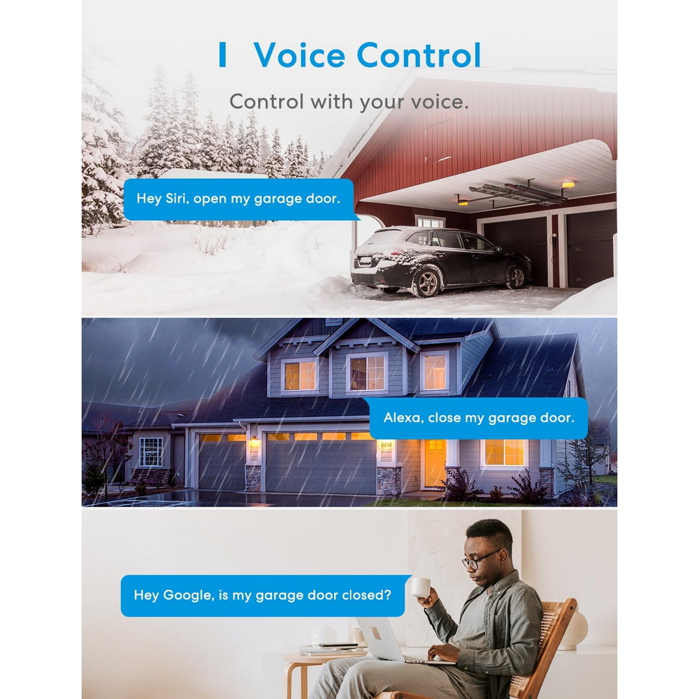 Meross MSG200HK Centralina Apriporta garage Smart door opener 3 Canali WiFi Homekit - Foto 6