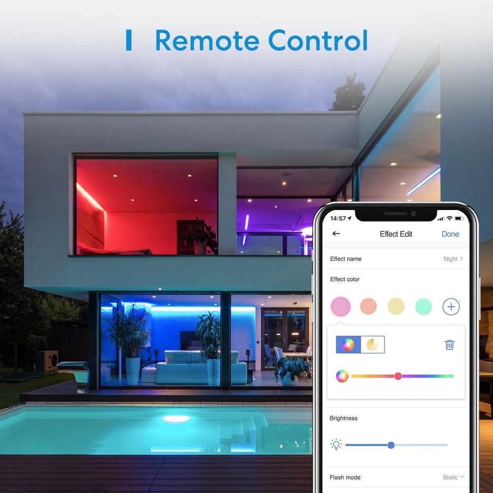 Meross MSL320CHK Striscia Led Smart 12V 2×5 metri RGBW WiFi Homekit - Foto 2