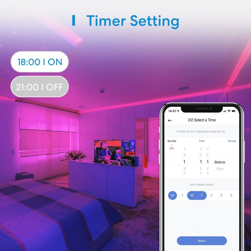 Meross MSL320CHK Striscia Led Smart 12V 2×5 metri RGBW WiFi Homekit - Foto 4