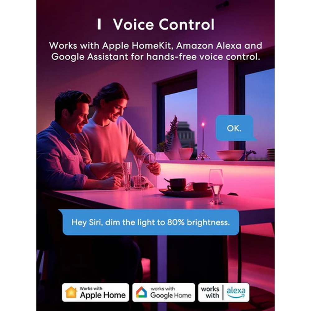 Meross MSL320CHK Striscia Led Smart 12V 5 metri RGB + CCT temperatura colore regolabile WiFi Homekit - Foto 1