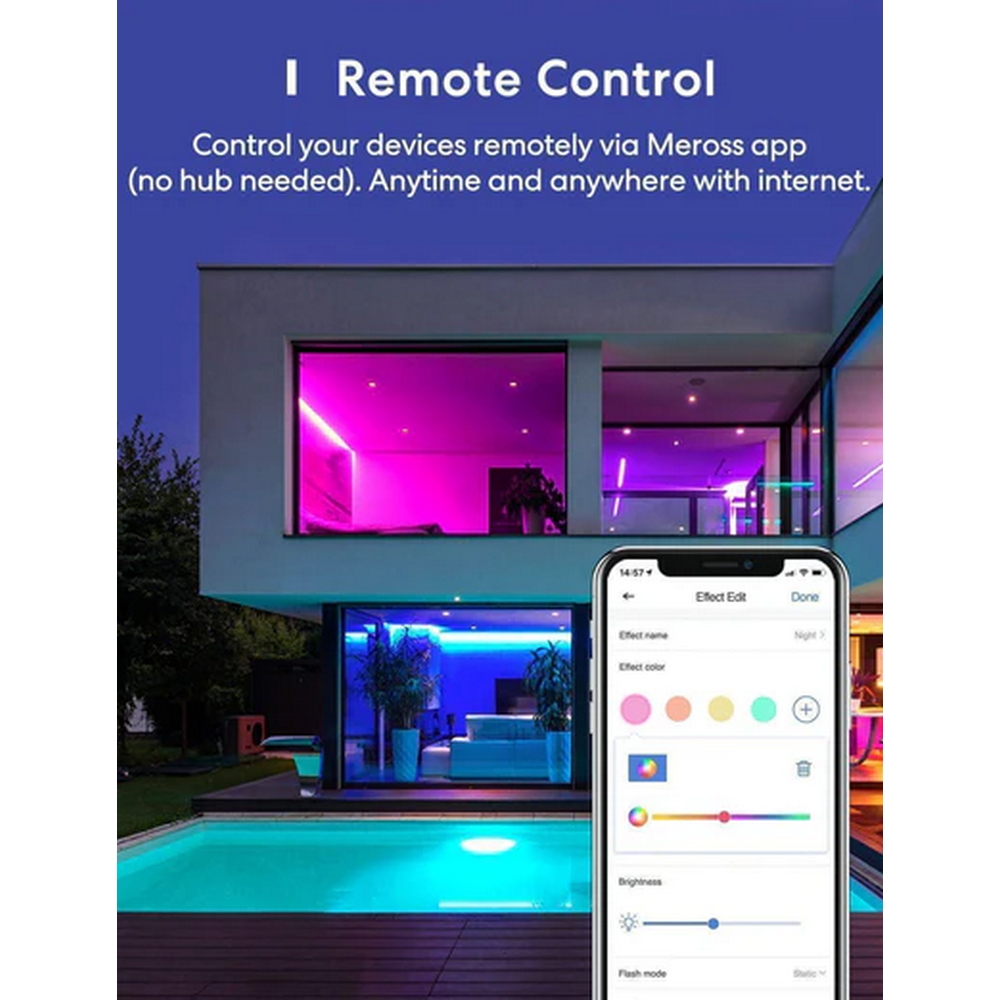Meross MSL320CHK Striscia Led Smart 12V 5 metri RGB + CCT temperatura colore regolabile WiFi Homekit - Foto 2