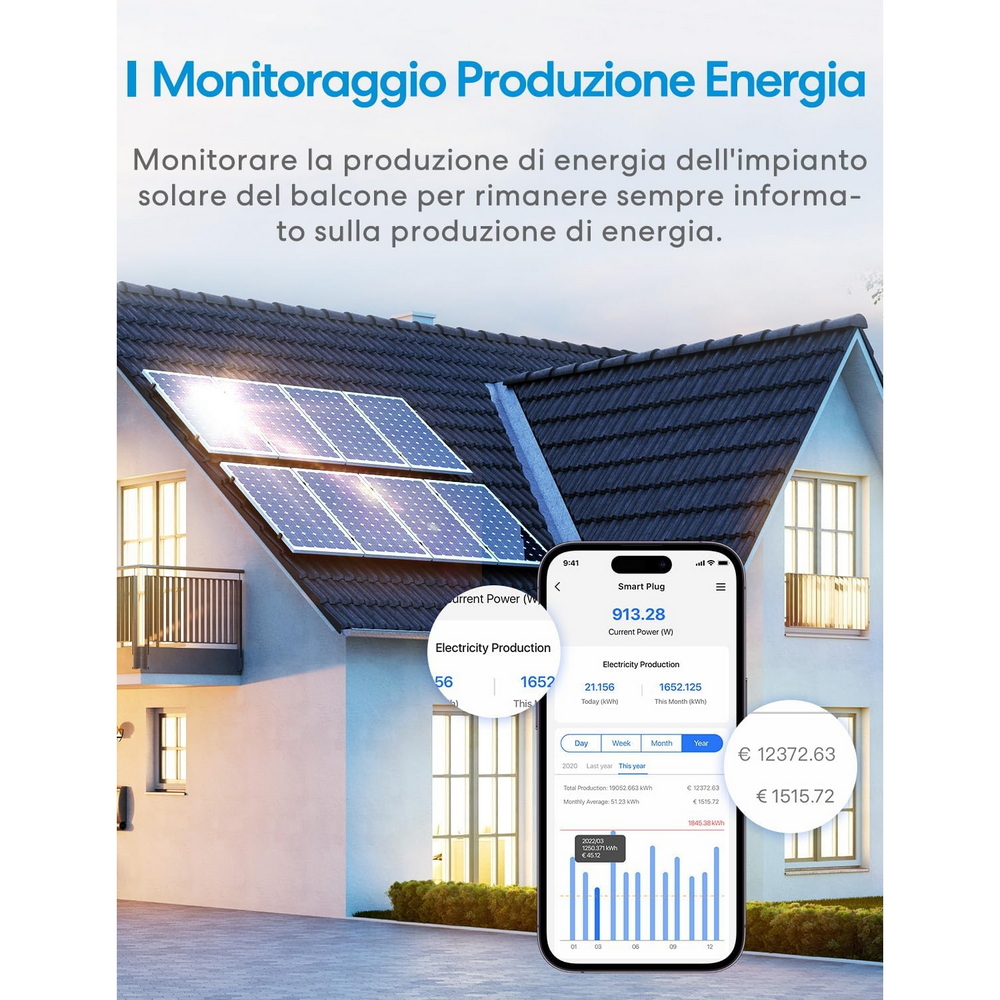 Meross MSS305 Presa Smart 16A Spina schuko monitoraggio consumi WiFi - Foto 4