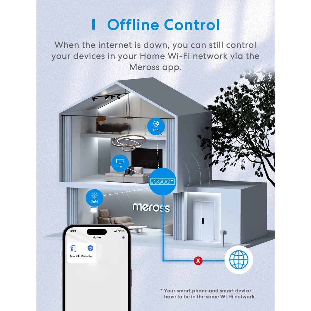 Meross MSS425FHK Ciabatta multipresa Smart 4 posti con cavo da 1,8m – 4 Prese Schuko + 4 USB WiFi Homekit - Foto 7