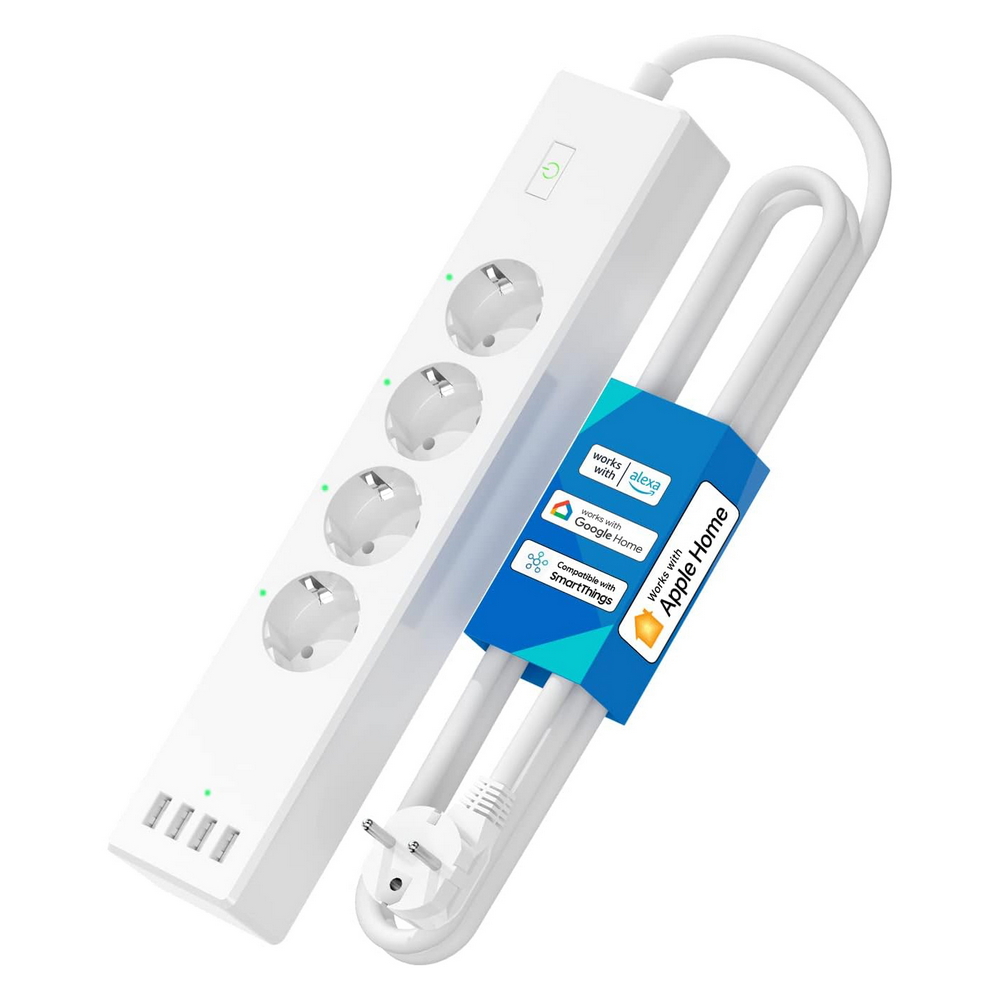 Foto principale Meross MSS425FHK Ciabatta multipresa Smart 4 posti con cavo da 1,8m – 4 Prese Schuko + 4 USB WiFi Homekit
