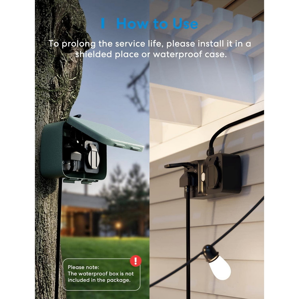 Meross MSS620BNHK Ciabatta multipresa Smart da esterno IP44 2 Prese Schuko WiFi Homekit - Foto 3