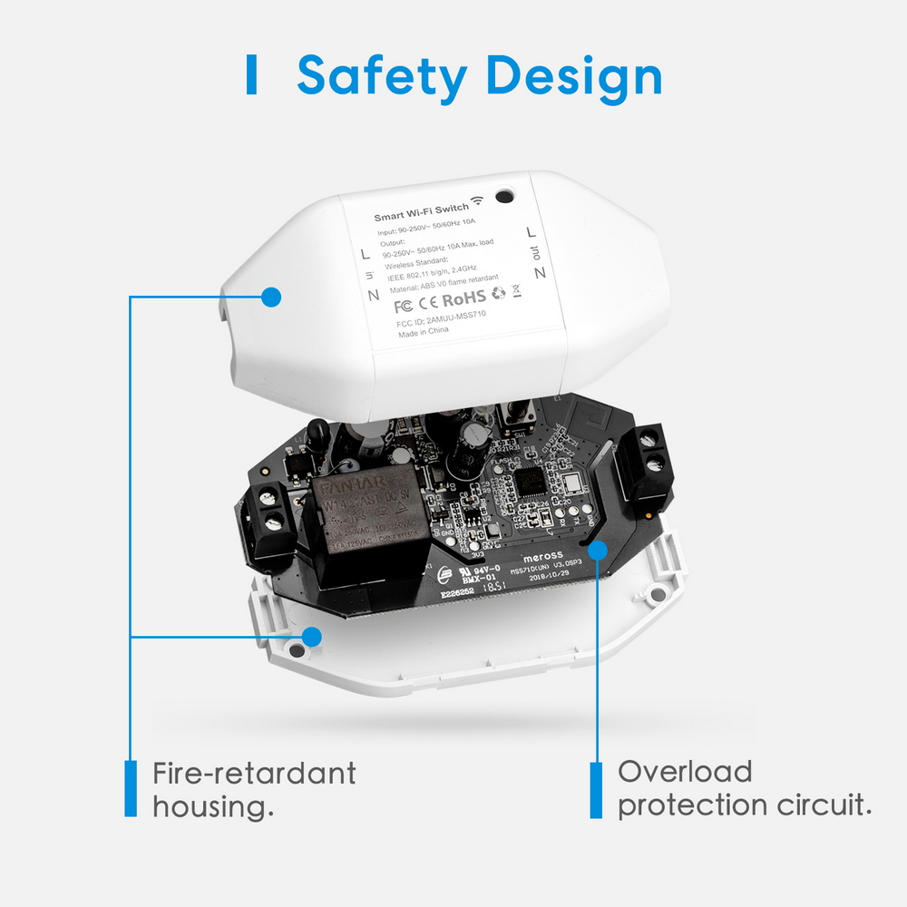 Meross MSS710 Interruttore universale Smart AC 10A 220V WiFi - Foto 1