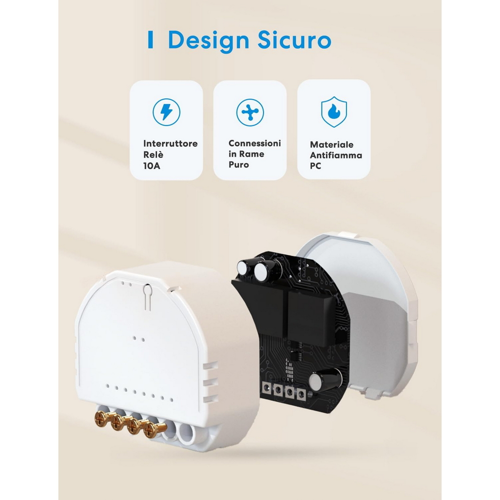 Meross MSS810HK Interruttore relè Smart 1 canale AC 10A 220V WiFi Homekit - Foto 4