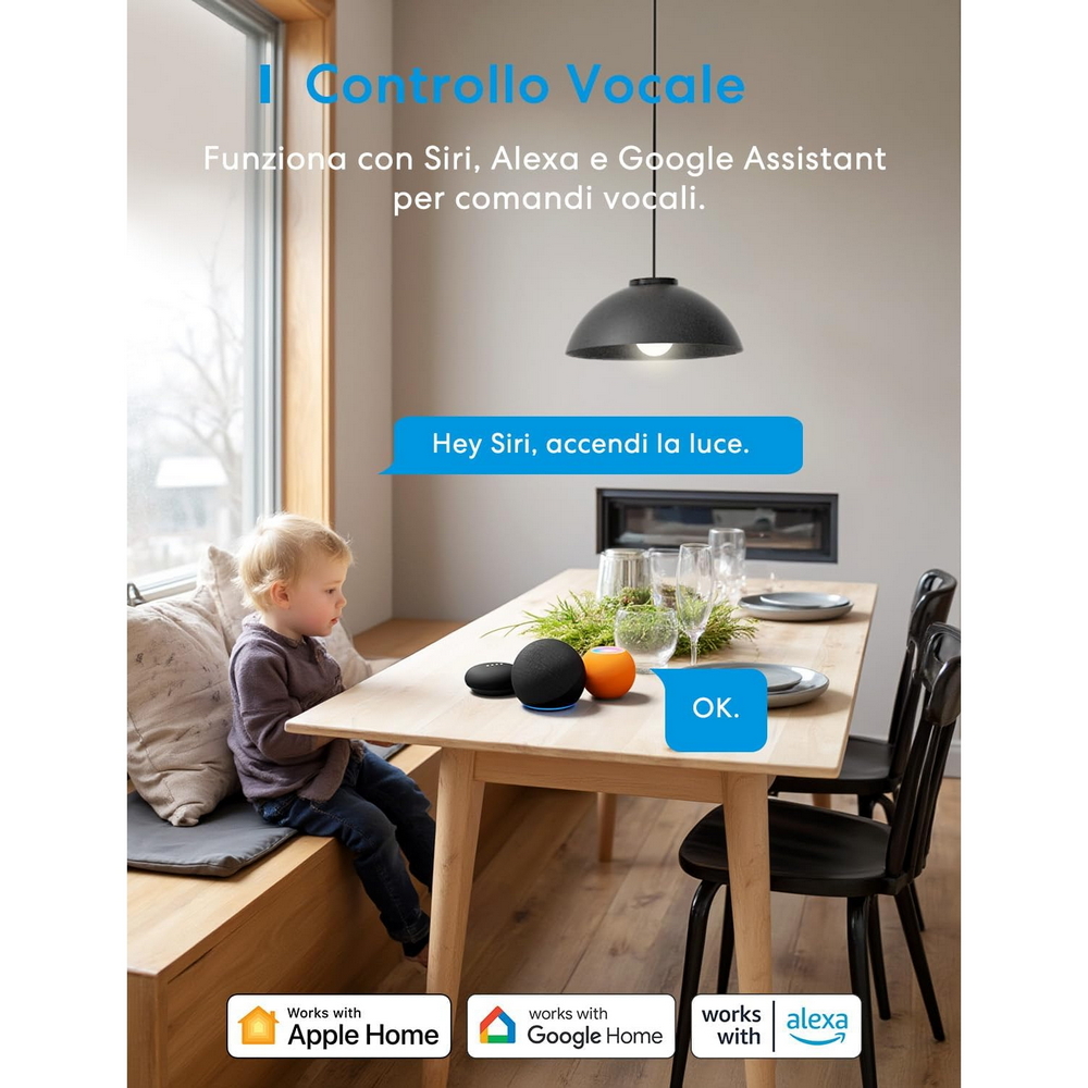 Meross MSS810HK Interruttore relè Smart 1 canale AC 10A 220V WiFi Homekit - Foto 6