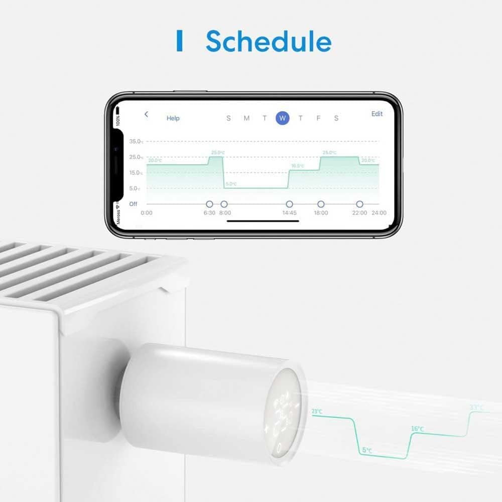 Meross MTS150H Valvola termostatica Smart RF + Hub Smart Stazione base WiFi Homekit - Foto 2