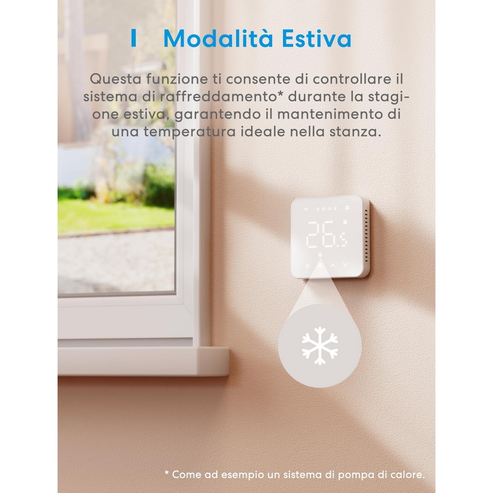 Meross MTS200BHK Termostato da parete Smart per riscaldamento ad acqua radiatori e pavimento WiFi Homekit - Foto 5