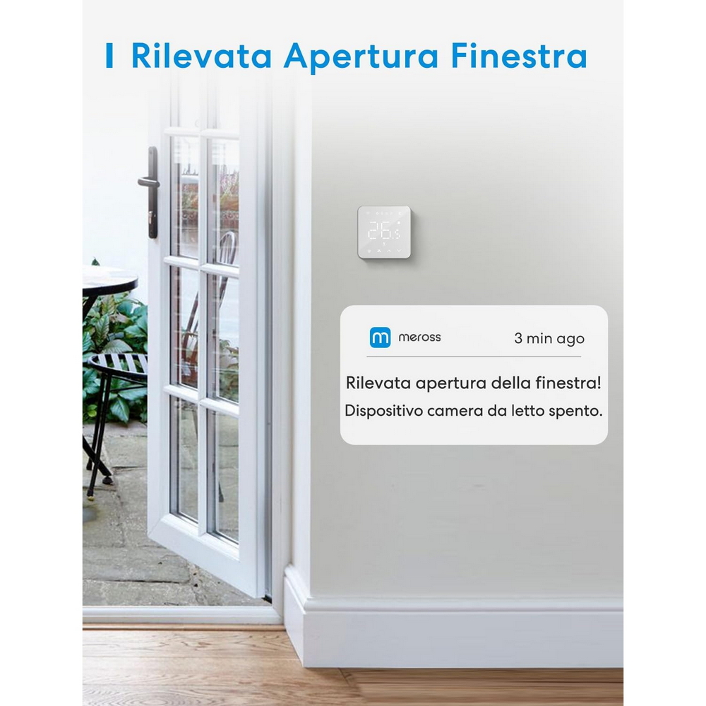 Meross MTS200BHK Termostato da parete Smart per riscaldamento ad acqua radiatori e pavimento WiFi Homekit - Foto 7
