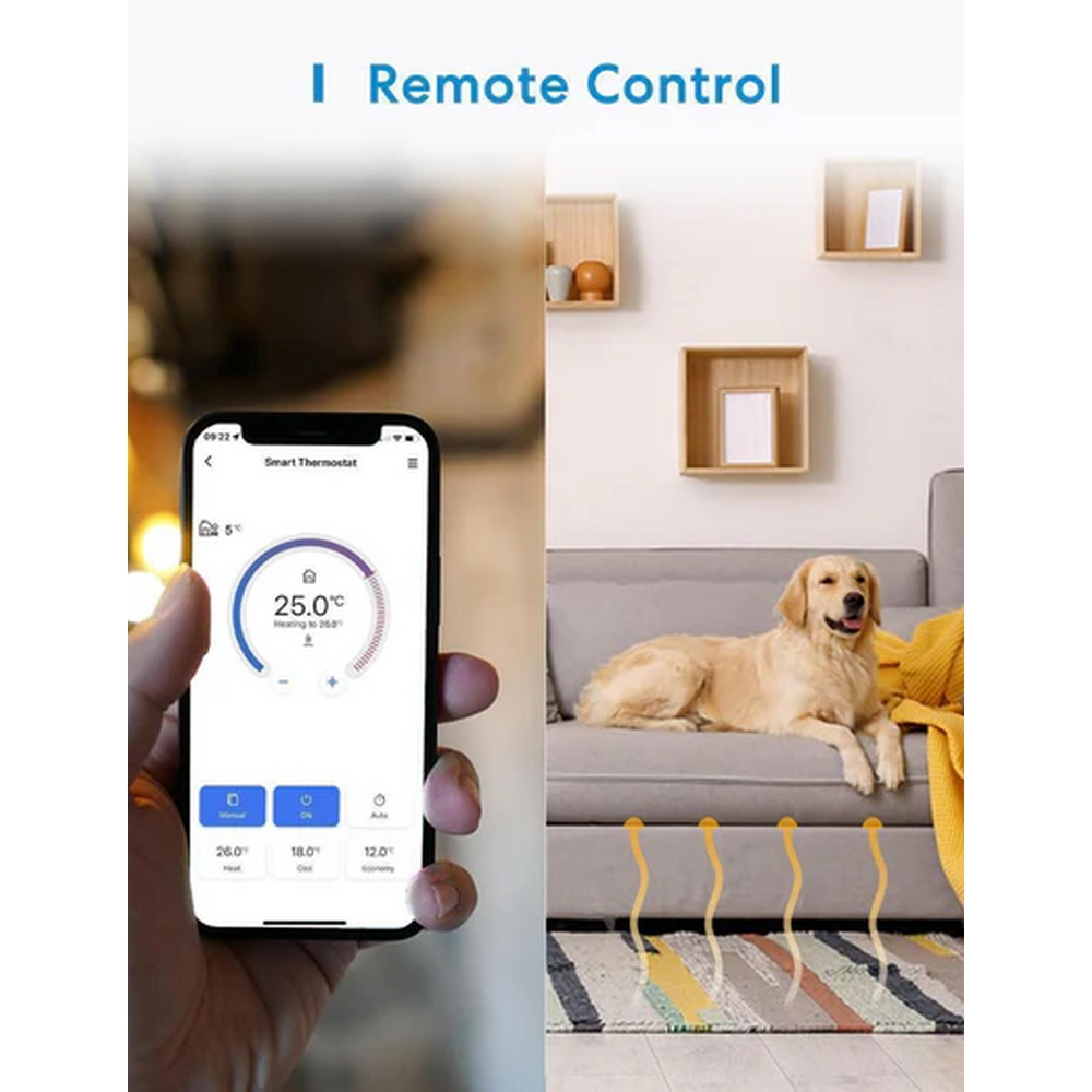 Meross MTS200HK Termostato da parete Smart per riscaldamento elettrico a pavimento WiFi Homekit - Foto 7
