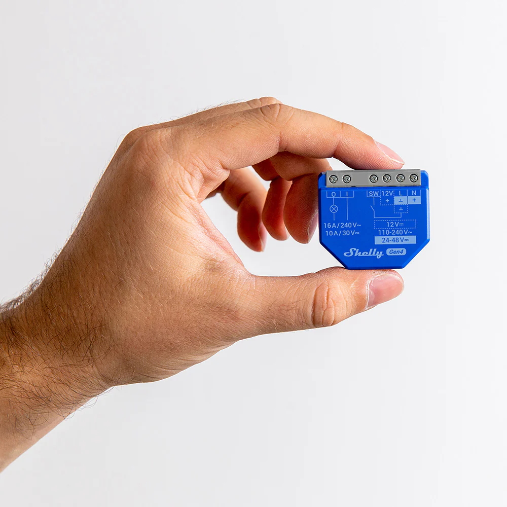 Shelly 1 Gen4 16A AC/DC Interruttore relè Smart 1 canale contatto pulito WiFi Bluetooth Zigbee Matter Homekit - Foto 1