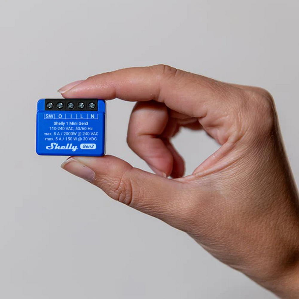 Shelly 1 Mini Gen3 8A AC/DC Interruttore relè Smart 1 canale contatto pulito WiFi Bluetooth Matter - Foto 1