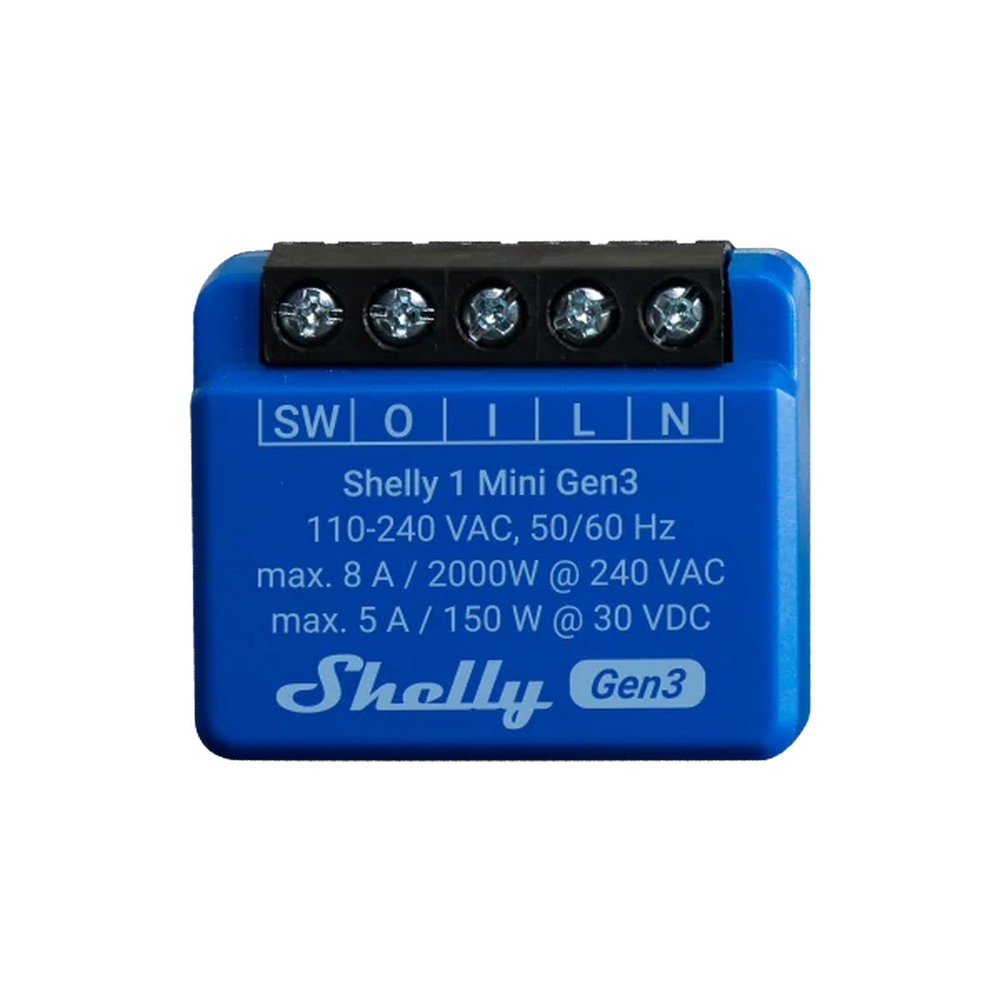 Shelly 1 Mini Gen3 8A AC/DC Interruttore relè Smart 1 canale contatto pulito WiFi Bluetooth Matter - Foto 2