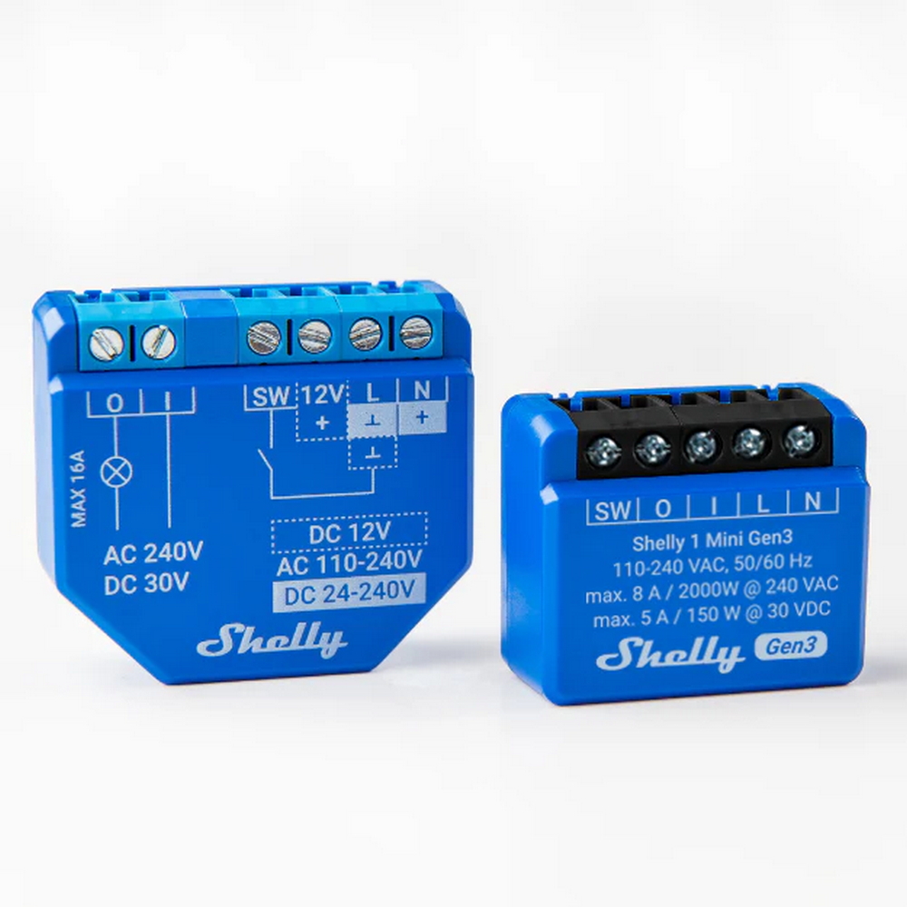 Shelly 1 Mini Gen3 8A AC/DC Interruttore relè Smart 1 canale contatto pulito WiFi Bluetooth Matter - Foto 3