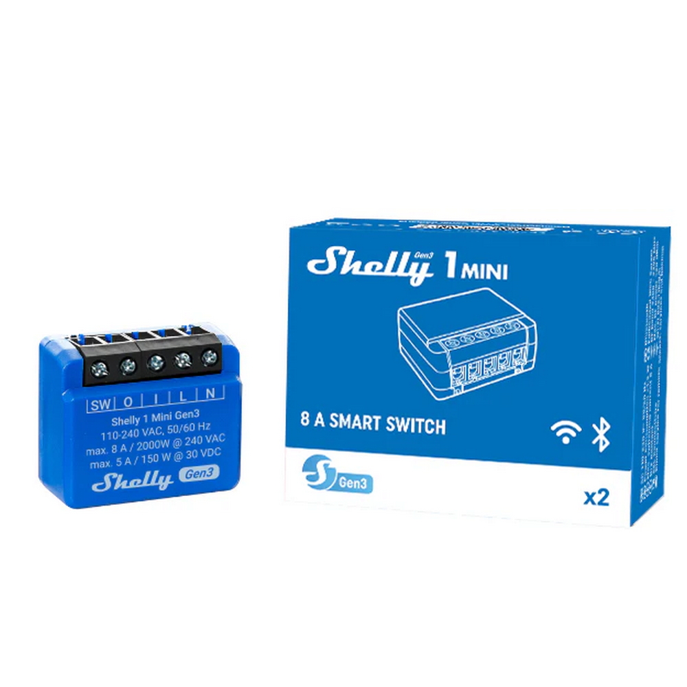 Shelly 1 Mini Gen3 8A AC/DC Interruttore relè Smart 1 canale contatto pulito WiFi Bluetooth Matter - Foto 6