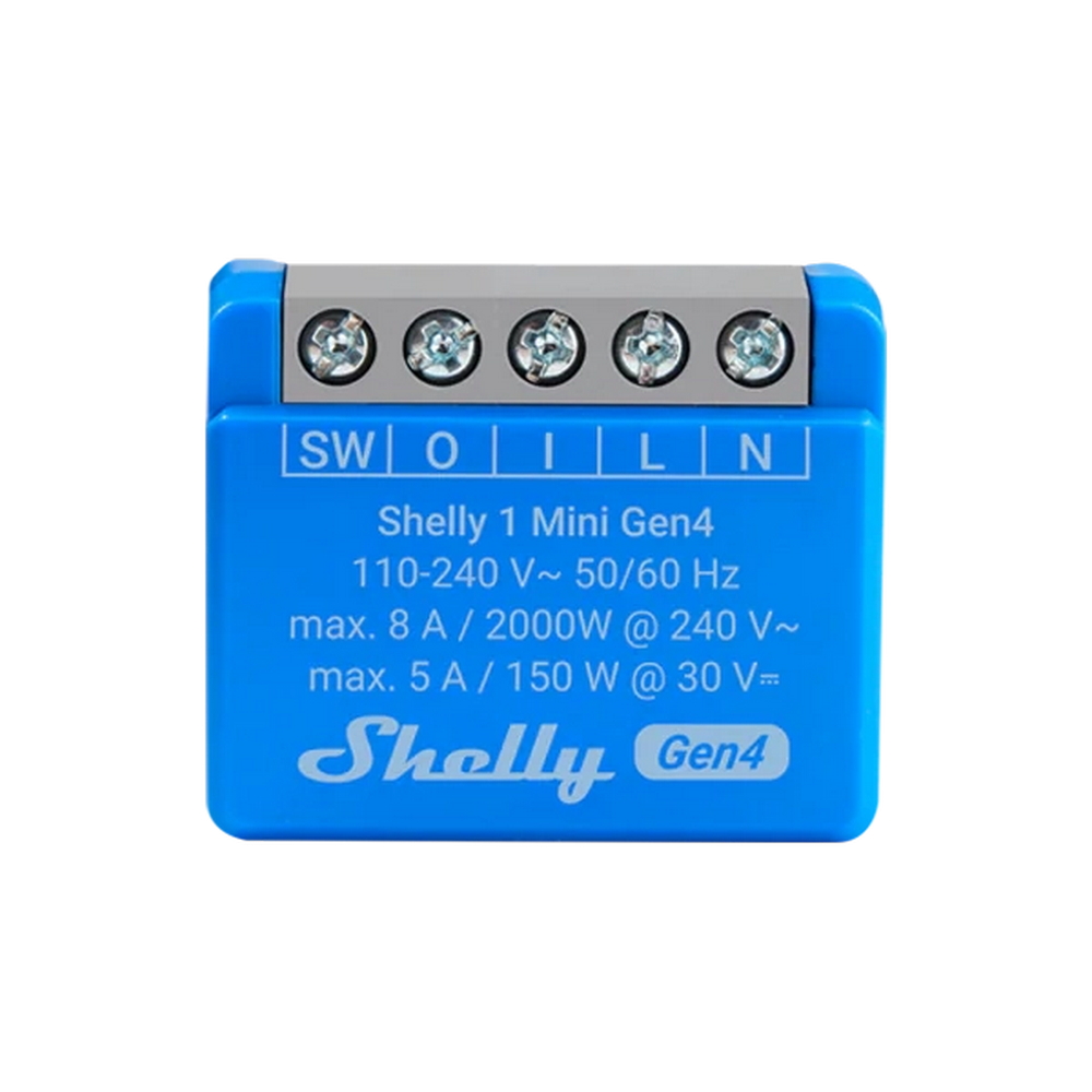 Shelly 1 Mini Gen4 8A AC/DC Interruttore relè Smart 1 canale contatto pulito WiFi Bluetooth Zigbee Matter Homekit - Foto 2