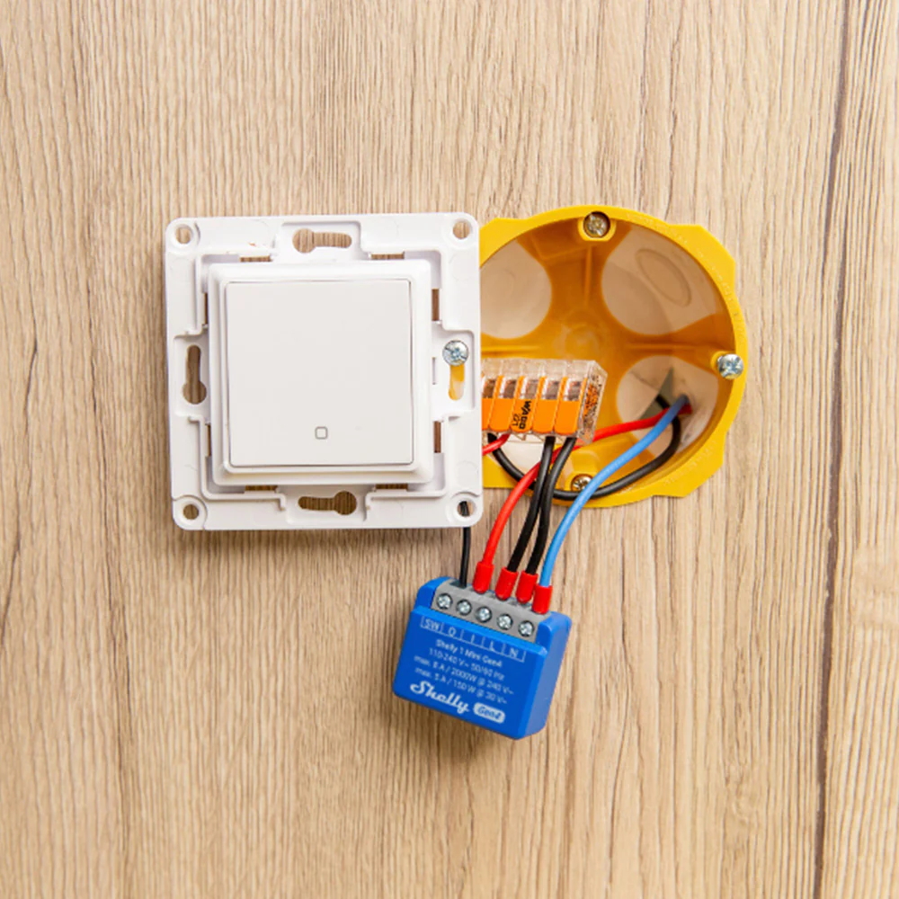 Shelly 1 Mini Gen4 8A AC/DC Interruttore relè Smart 1 canale contatto pulito WiFi Bluetooth Zigbee Matter Homekit - Foto 3