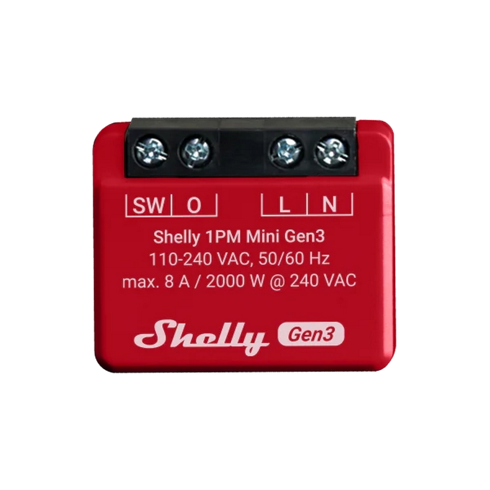 Shelly 1PM Mini Gen3 8A AC Interruttore relè Smart 1 canale monitoraggio consumi WiFi Bluetooth Matter - Foto 2