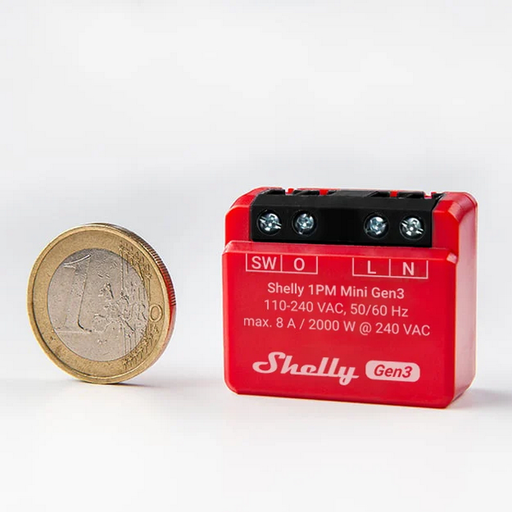 Shelly 1PM Mini Gen3 8A AC Interruttore relè Smart 1 canale monitoraggio consumi WiFi Bluetooth Matter - Foto 4