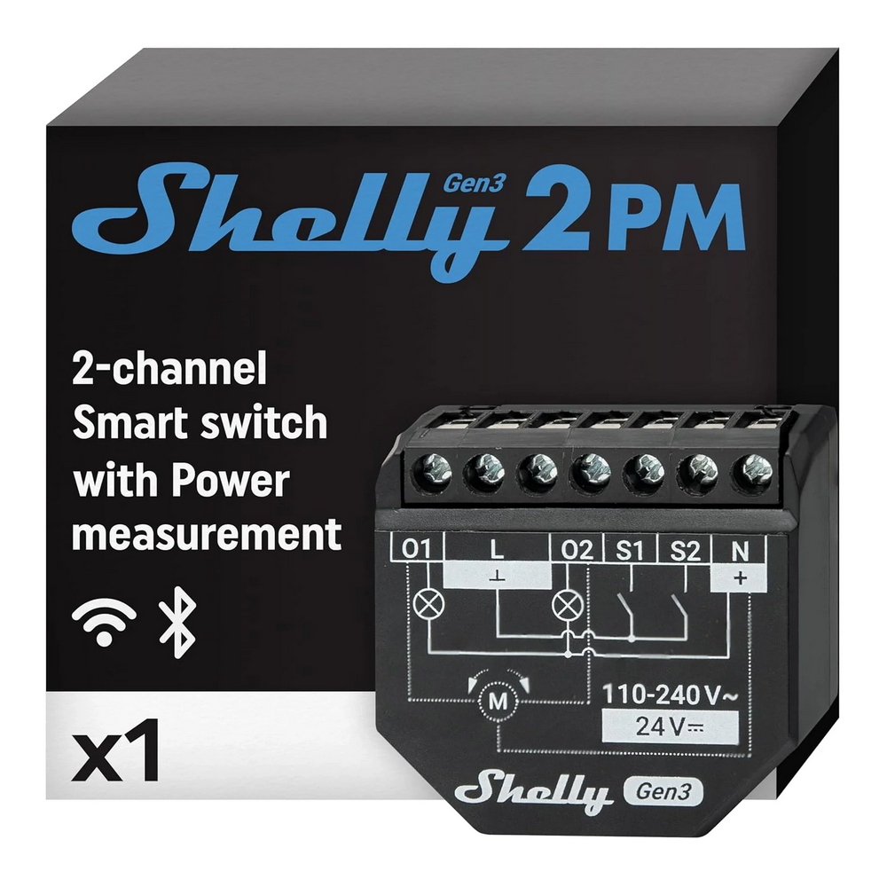 Shelly 2PM Gen3 16A AC/DC Interruttore relè Smart 2 canali Controller Tapparelle monitoraggio consumi WiFi Bluetooth Matter - Foto 4