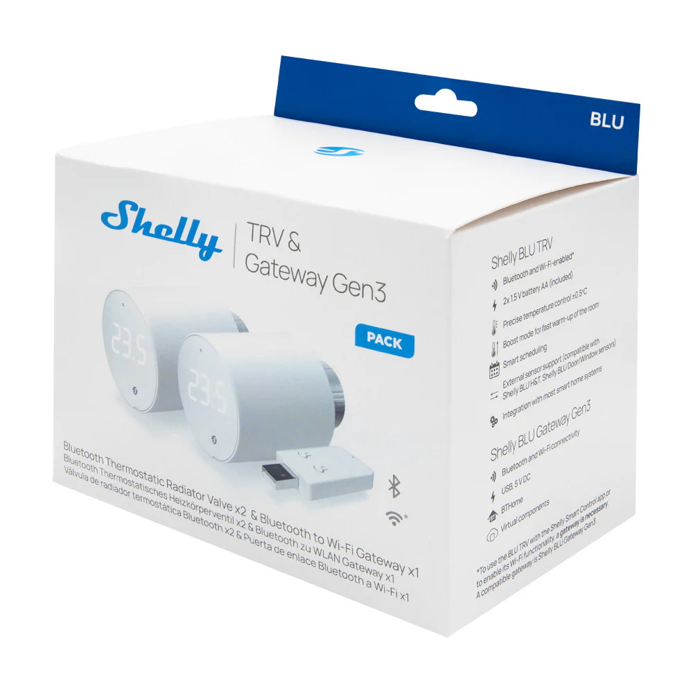 Shelly BLU TRV Valvola termostatica Smart 2pz + Hub Shelly BLU Gateway Gen3 Wi-Fi - Foto 7