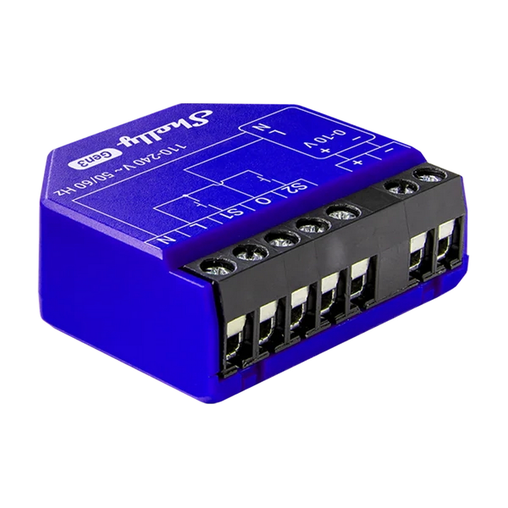 Foto principale Shelly Dimmer 0/1-10V DC Gen3 Interruttore Smart 1 canale per alimentatori 0/1-10V WiFi Bluetooth Matter